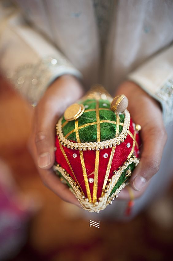 Red and Green Velvet Coconut Decoration