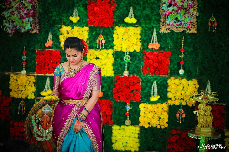 Purple with Blue Bridal Halfsaree