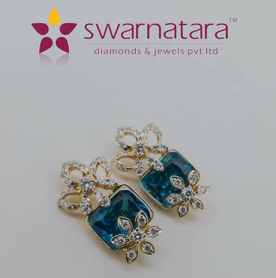 Swarnatara's Precious Stones Changeable Diamond Earrings.