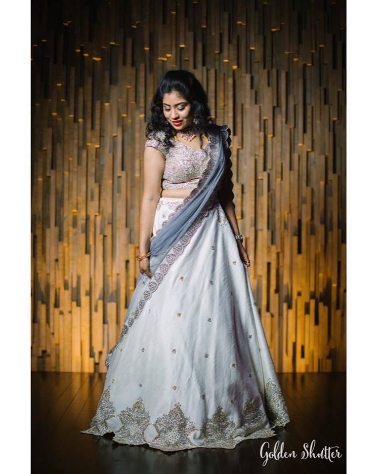 Cute grey bridal lehnga 