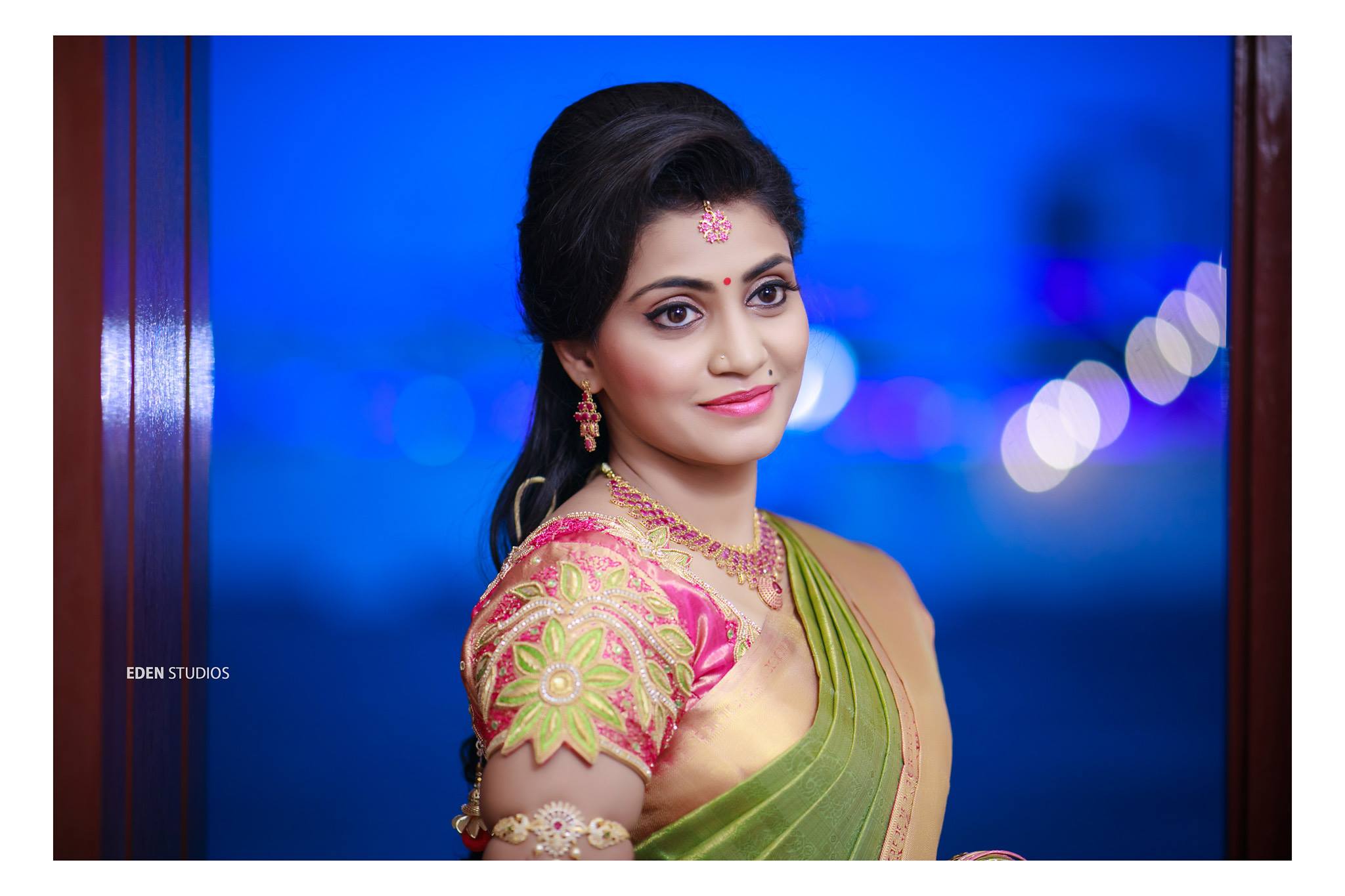 Green Floweral Bridal blouse design