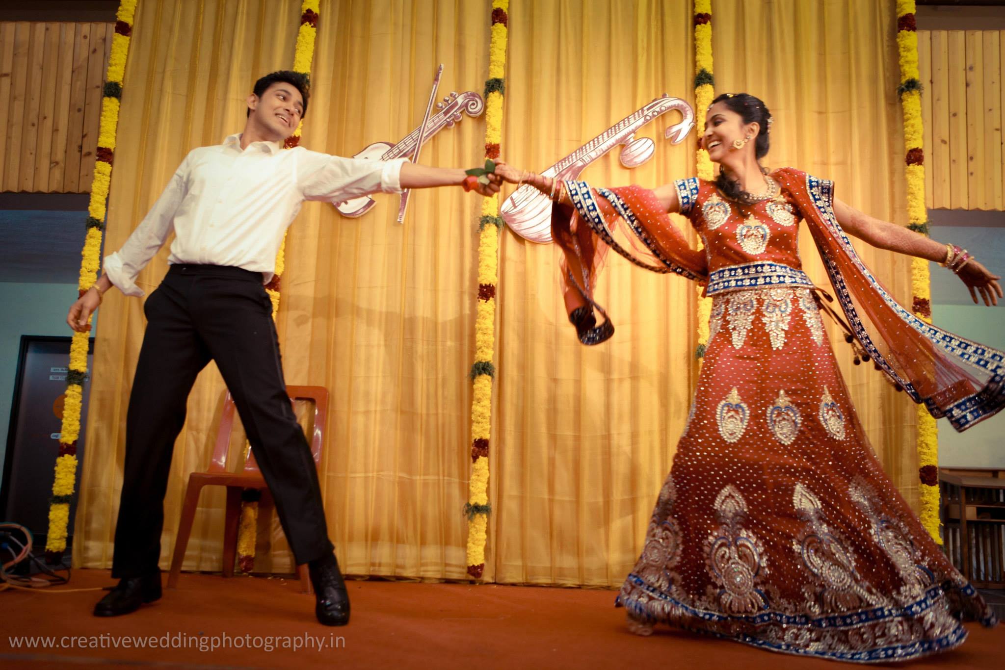 Brown with Royal Blue border Bridal lehenga