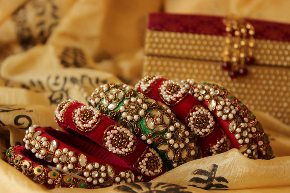 Red and Green Big Kada Bangles