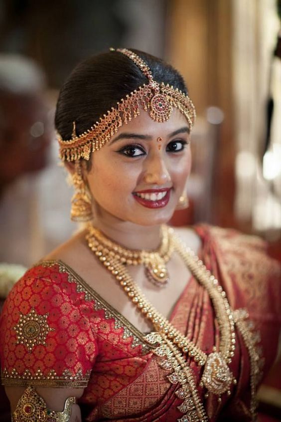 Red Stone Work Wedding Blouse