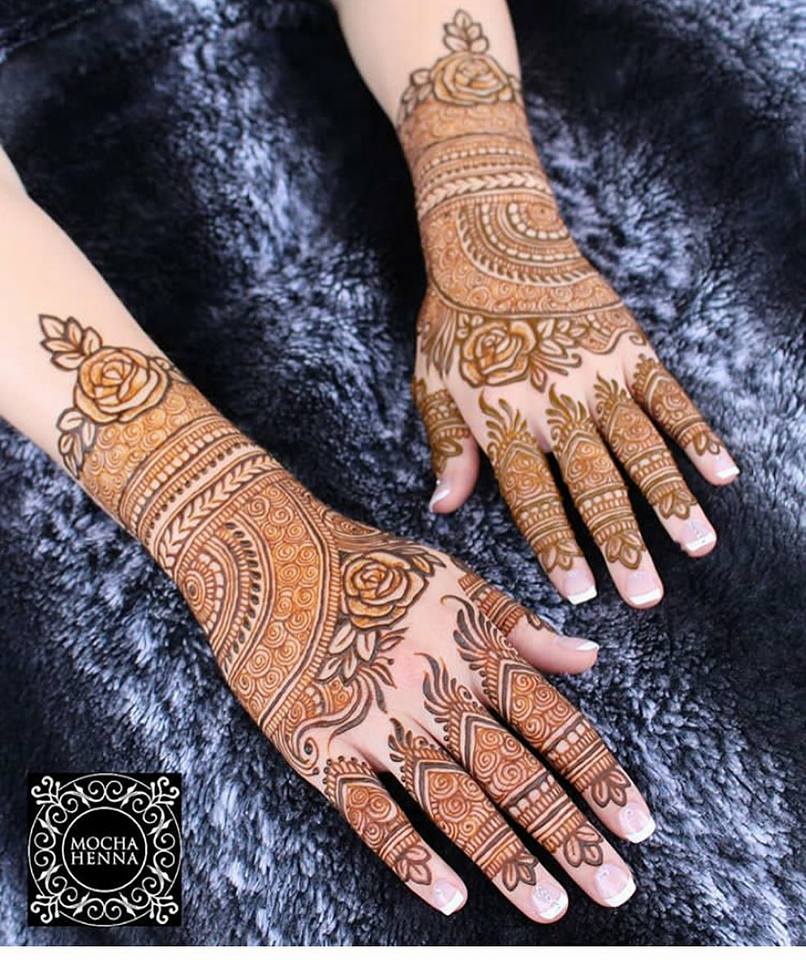 Pretty rose arabic mehndi 