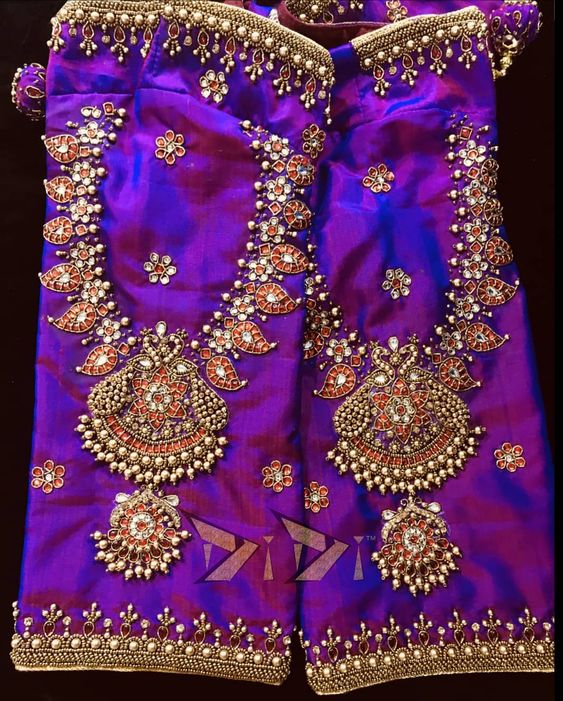 Trending jewelry blouse design 