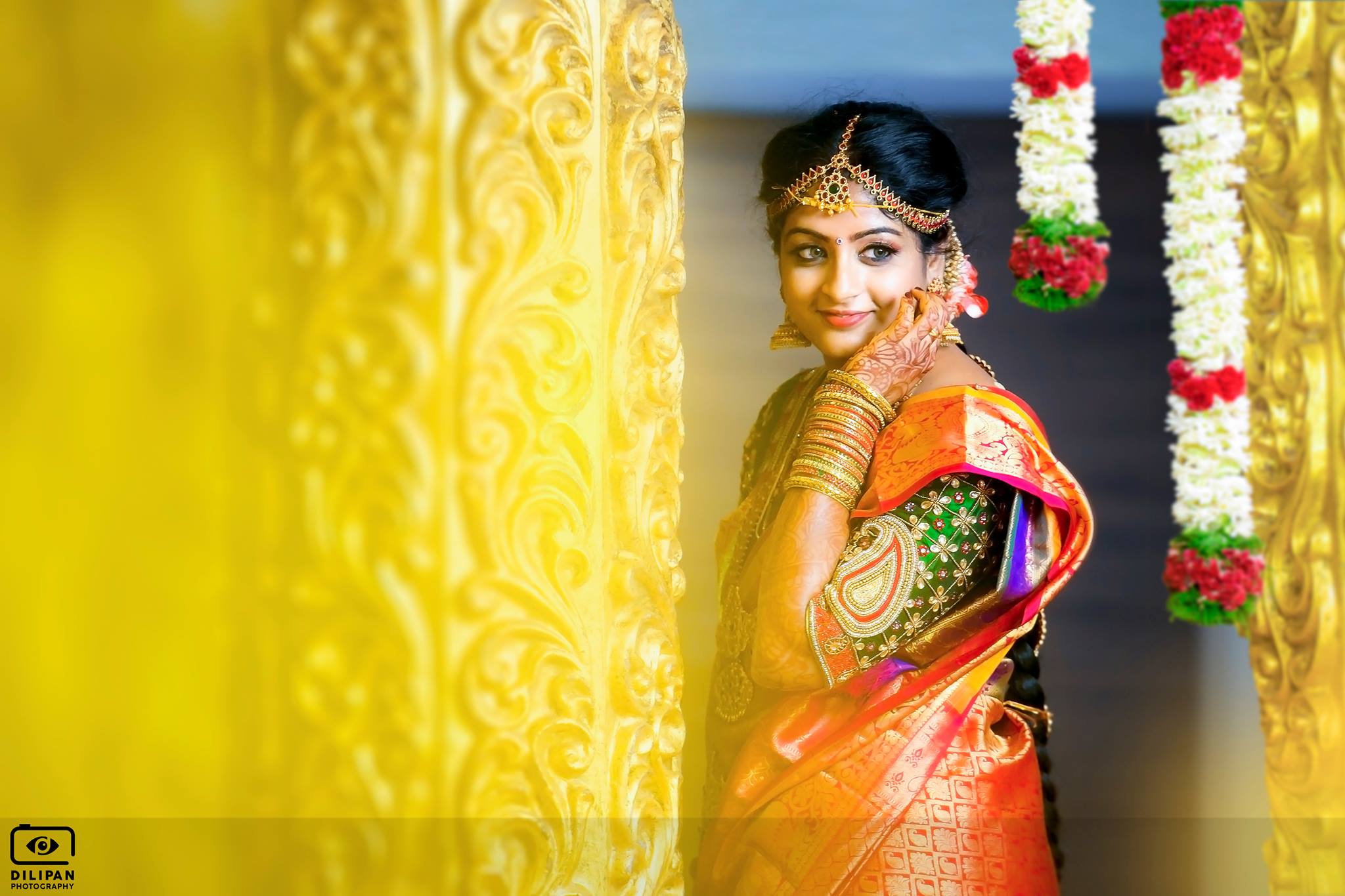 Green Bridal blouse with Mango work