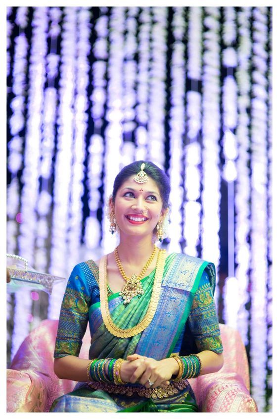 pranathi reddy in green kanjivaram saree