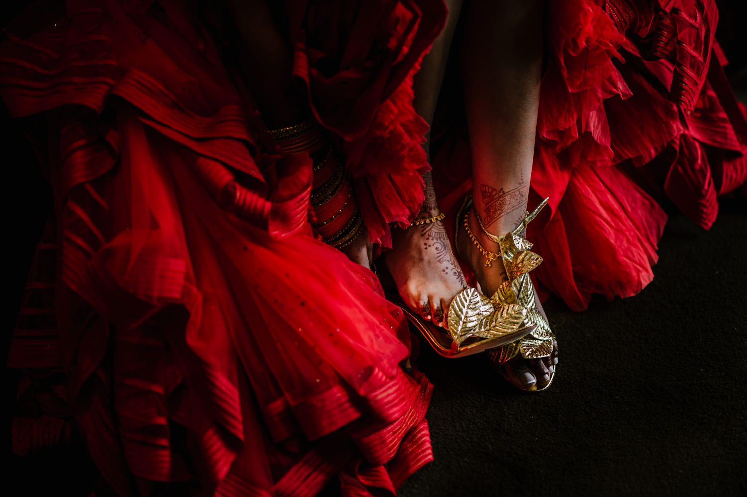 Golden Leaf Bridal Heels