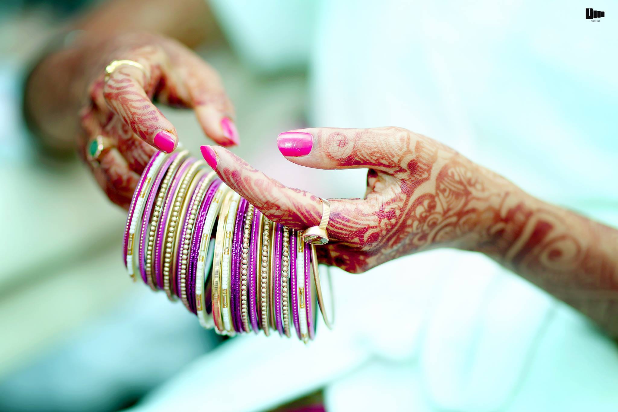 Golden Bead and pearl bead with violet bangle