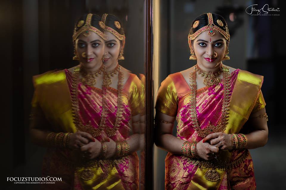 Pink Silksaree with golden yellow border