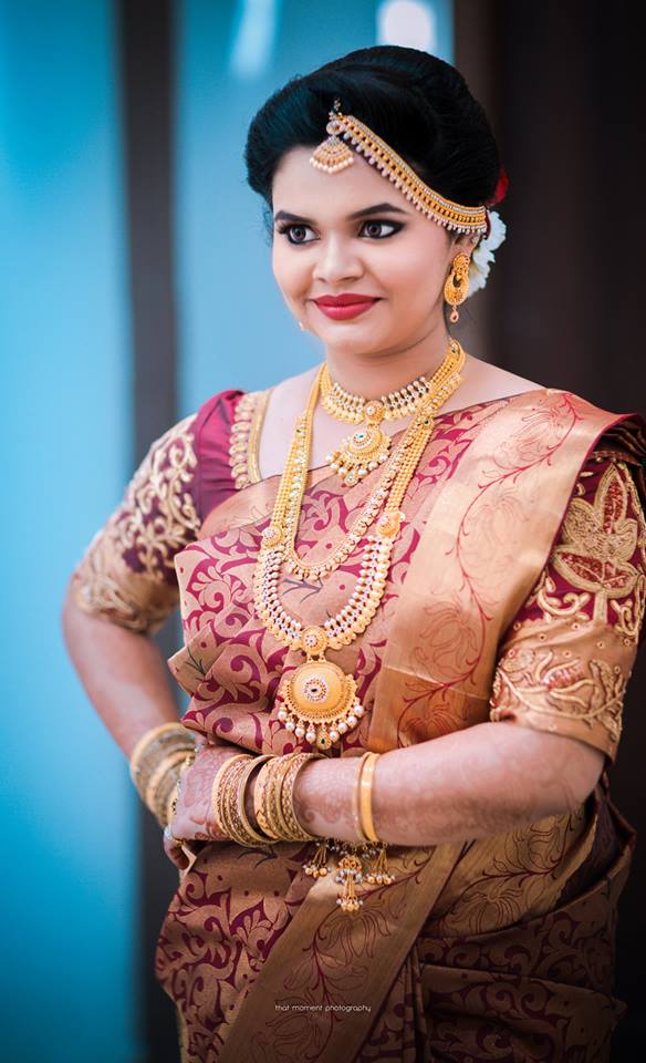 Maroon silksaree