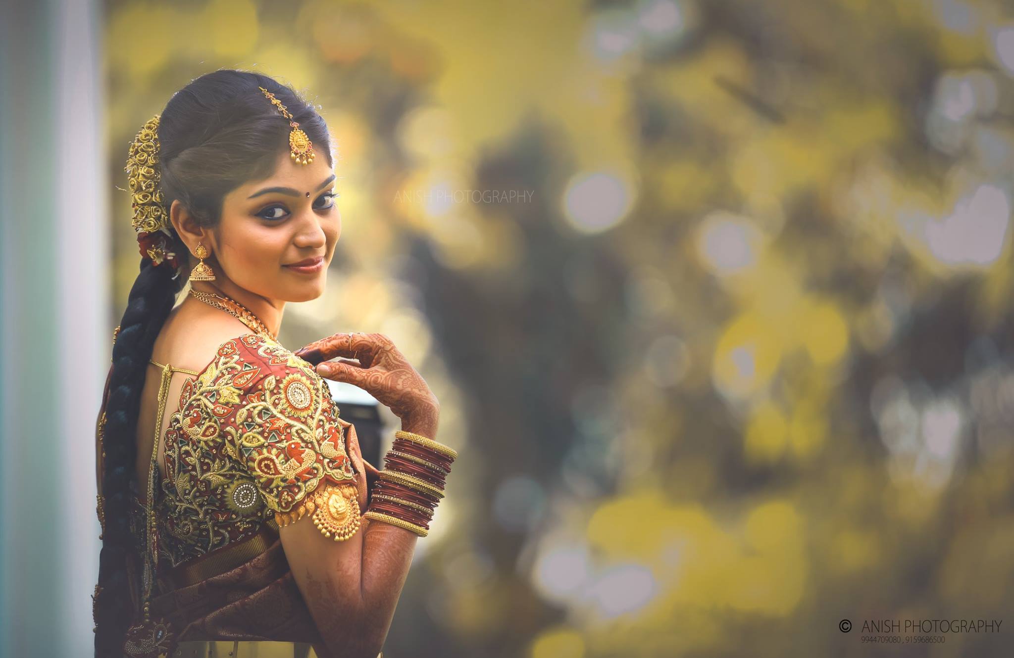 Maroon Embroidery Bridal blouse design