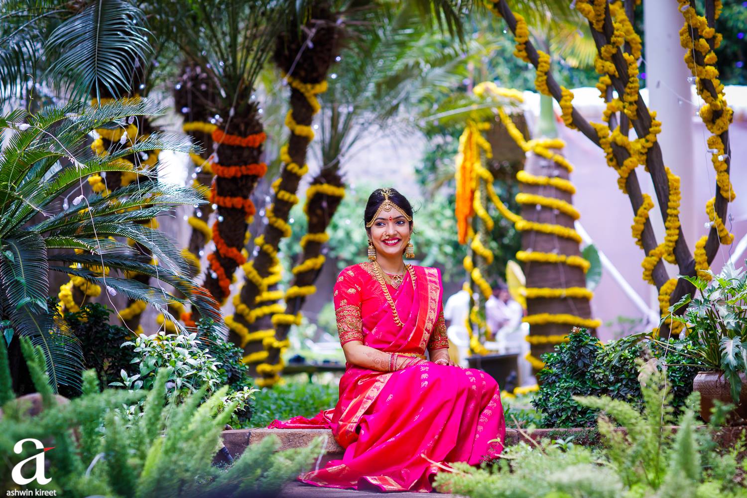 Elegant pink silk saree