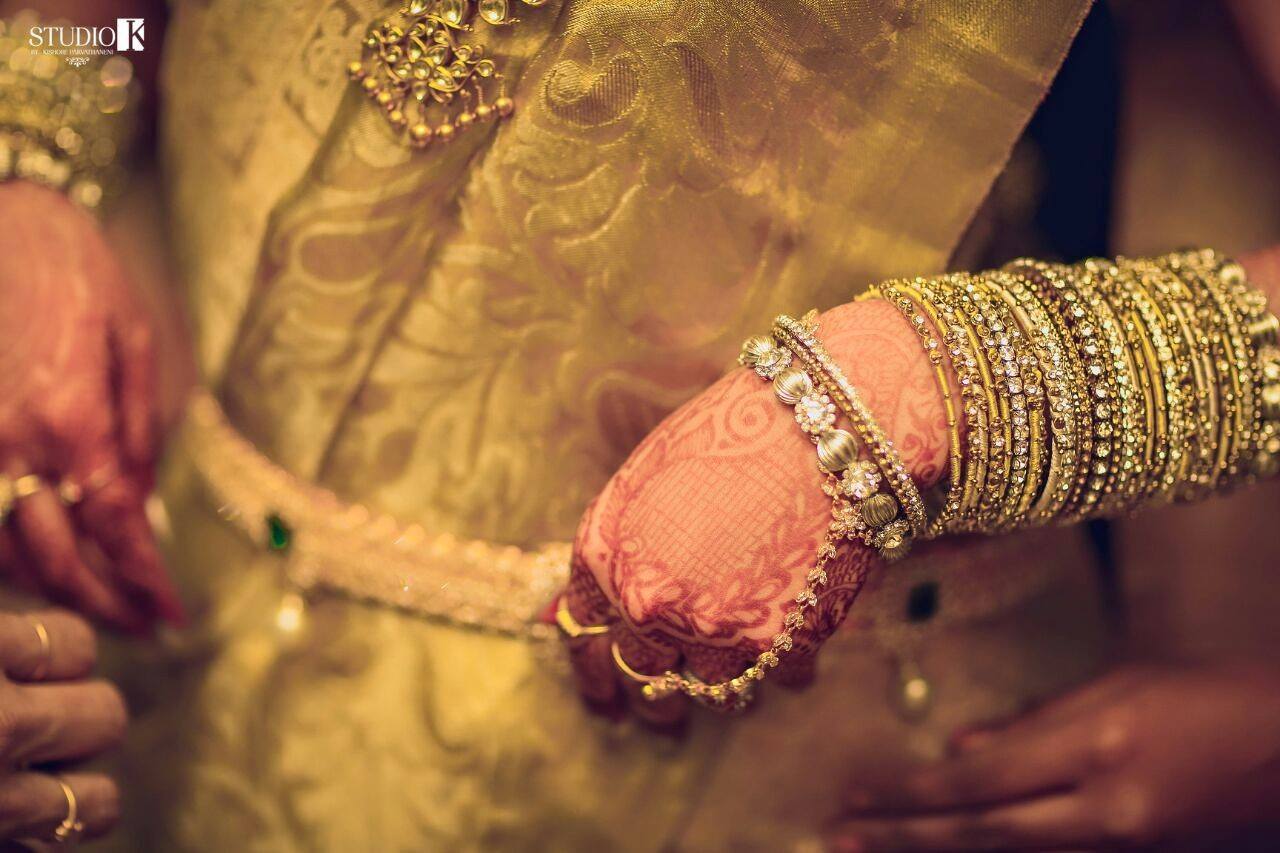 Golden Heavy Stones work Bangle