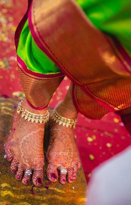 Gold with Flower design anklet