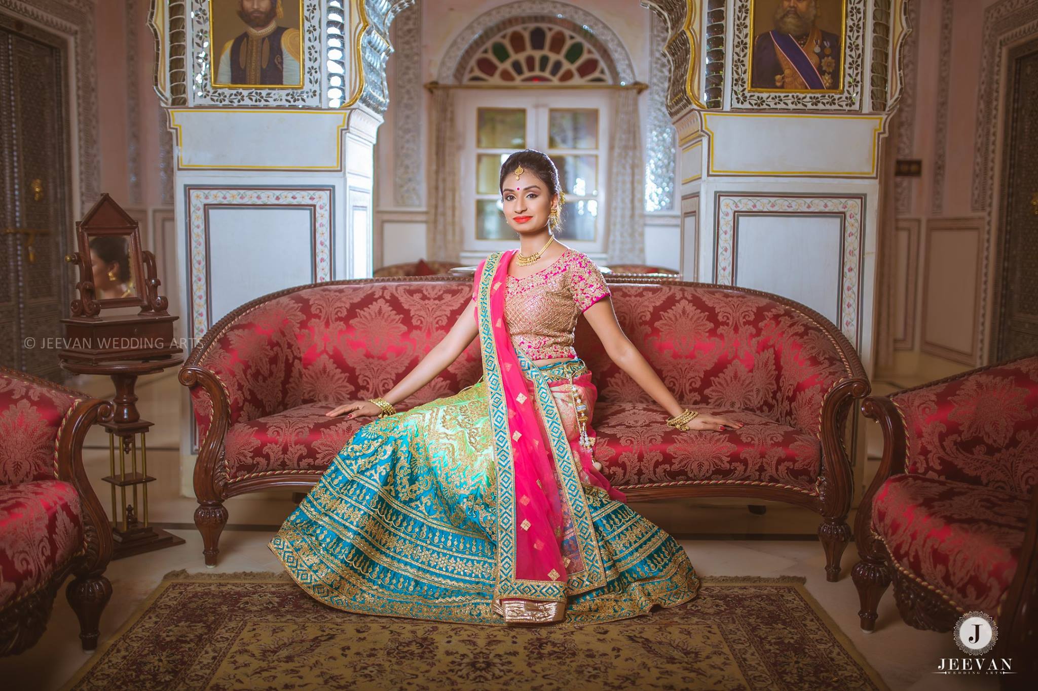 Royal Pink and Blue Lehnga