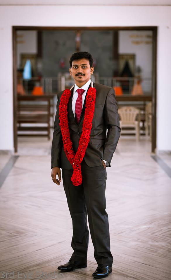 Wedding Black suit with red tie