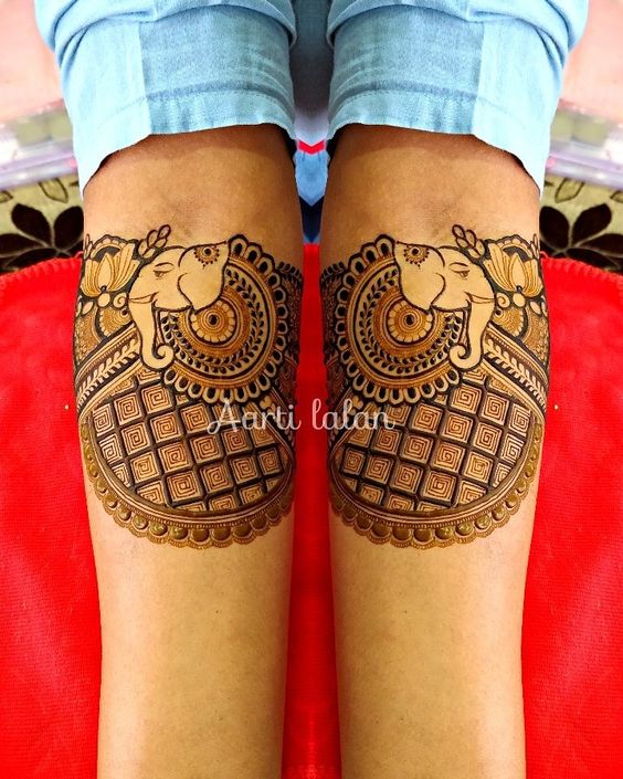 Elephant design bridal mehndi 