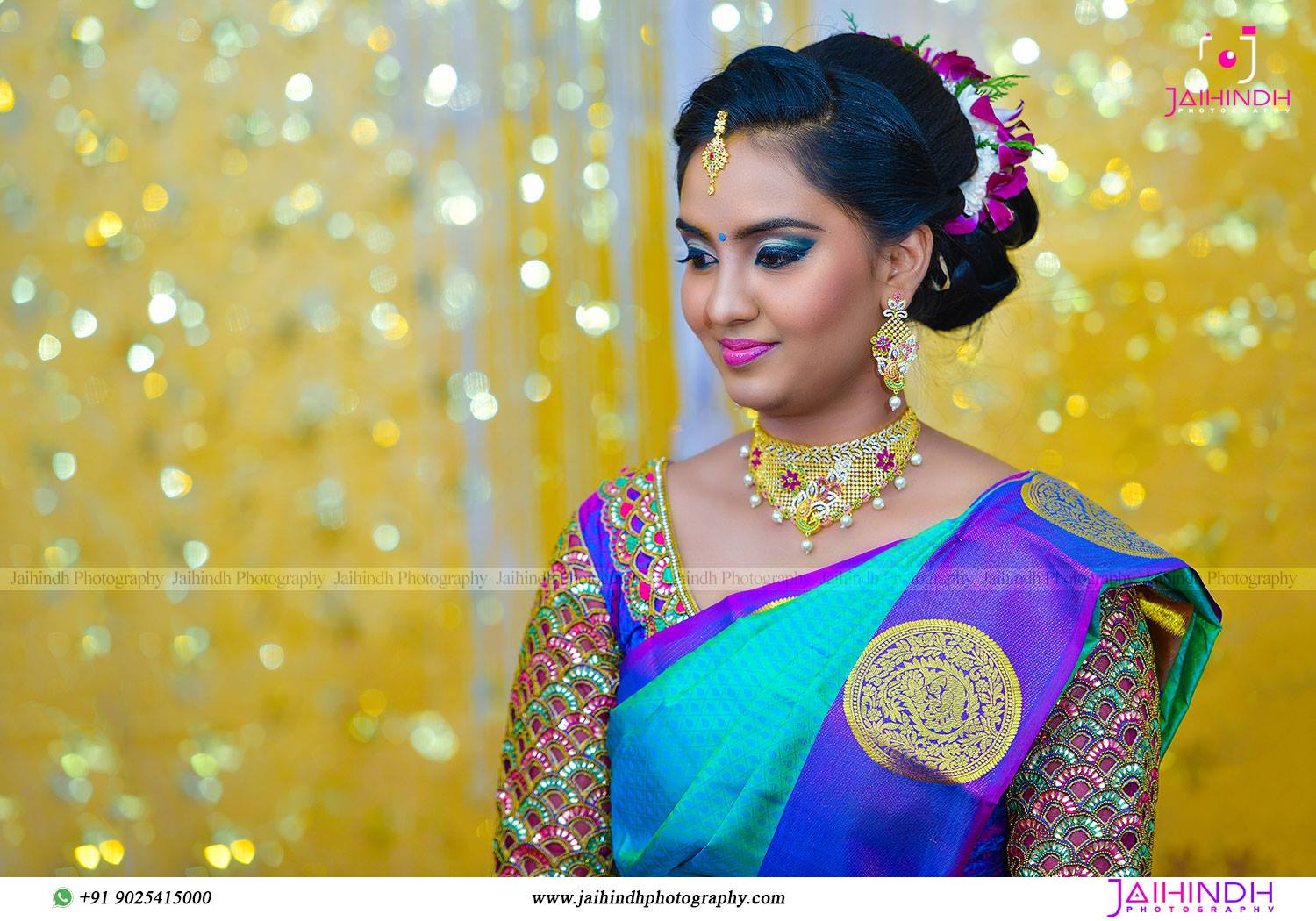 Blue with Violet Silksaree