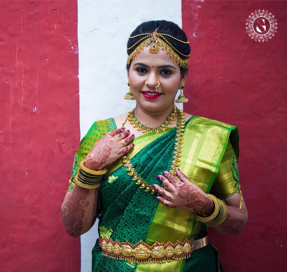 Dark Green and with Light Green silksaree