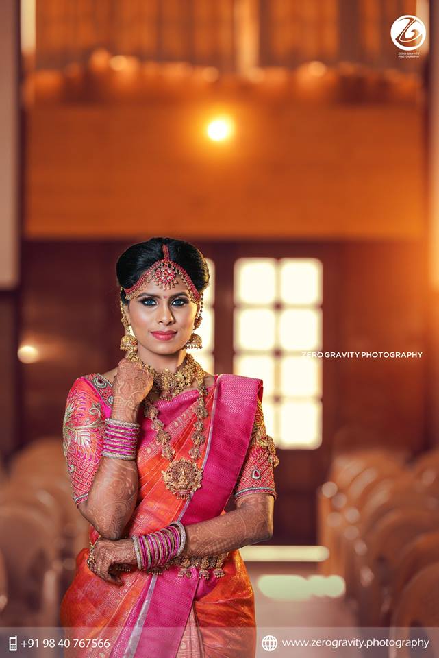 Orange with Pink Silksaree