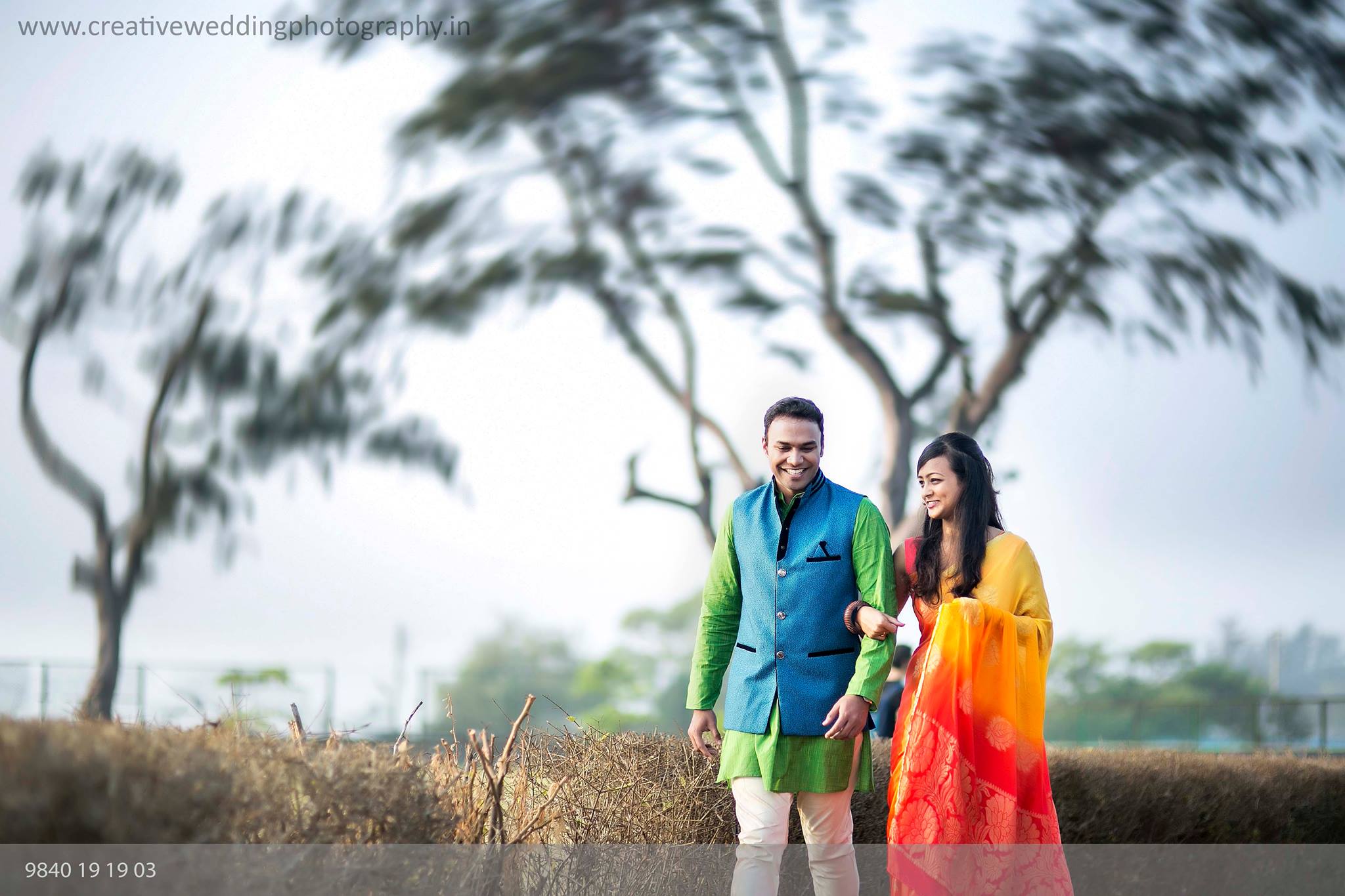 Blue with green jacket indo western outfit