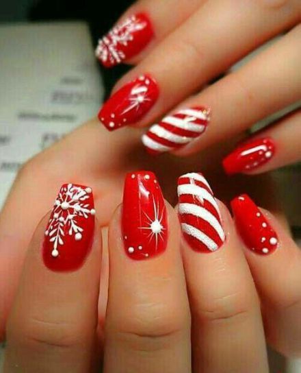 Dazzling red nail art 