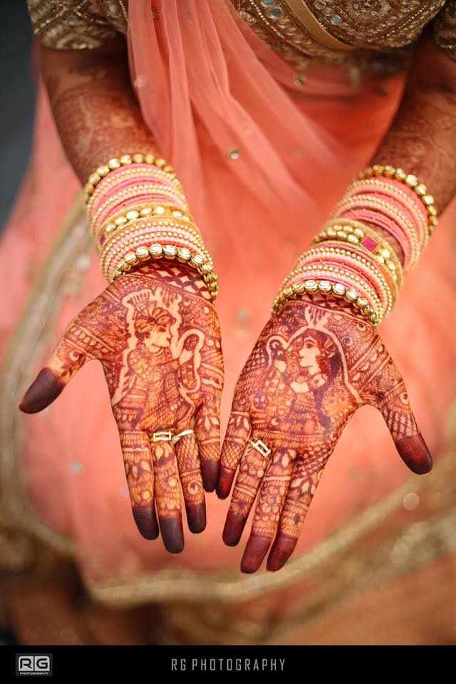 Bride and Groom Mehndi Design 