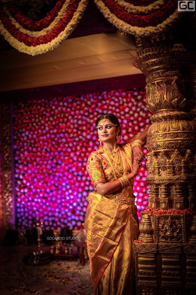 Golden gorgeous silksaree