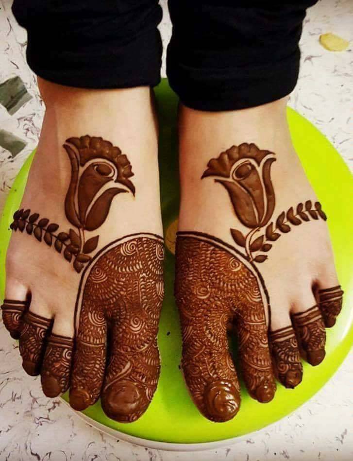 Rose Bridal Feet Mehndi