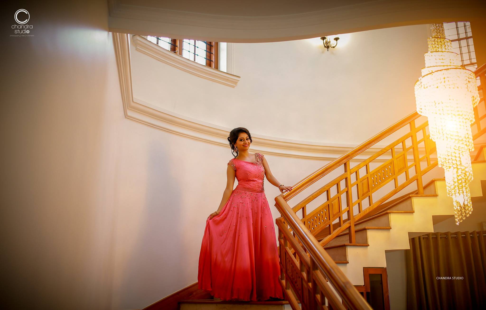 Elegant Pink Bridal Gown