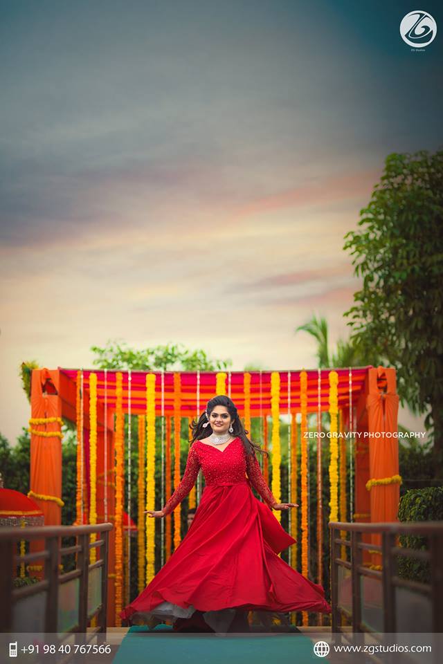 Exotic Bridal Red Gown