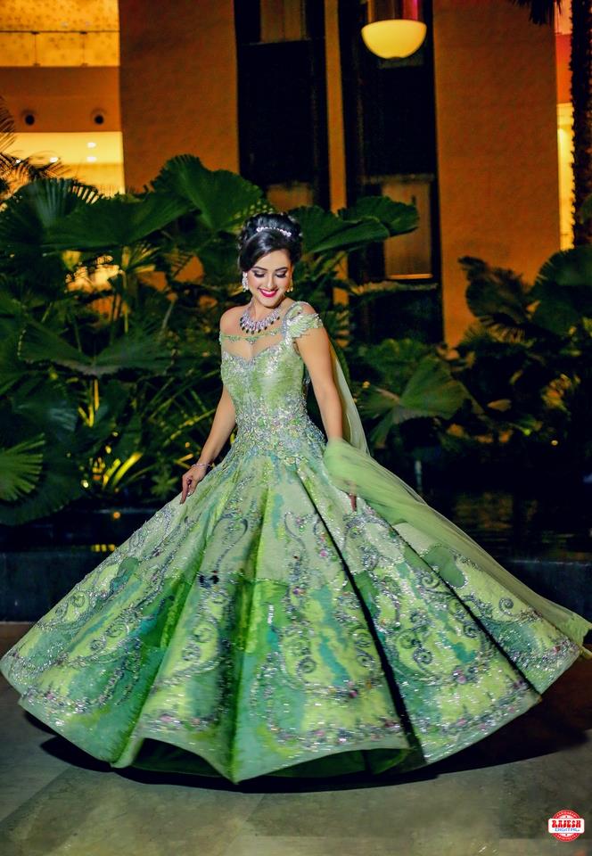Royal Bridal Green Gown