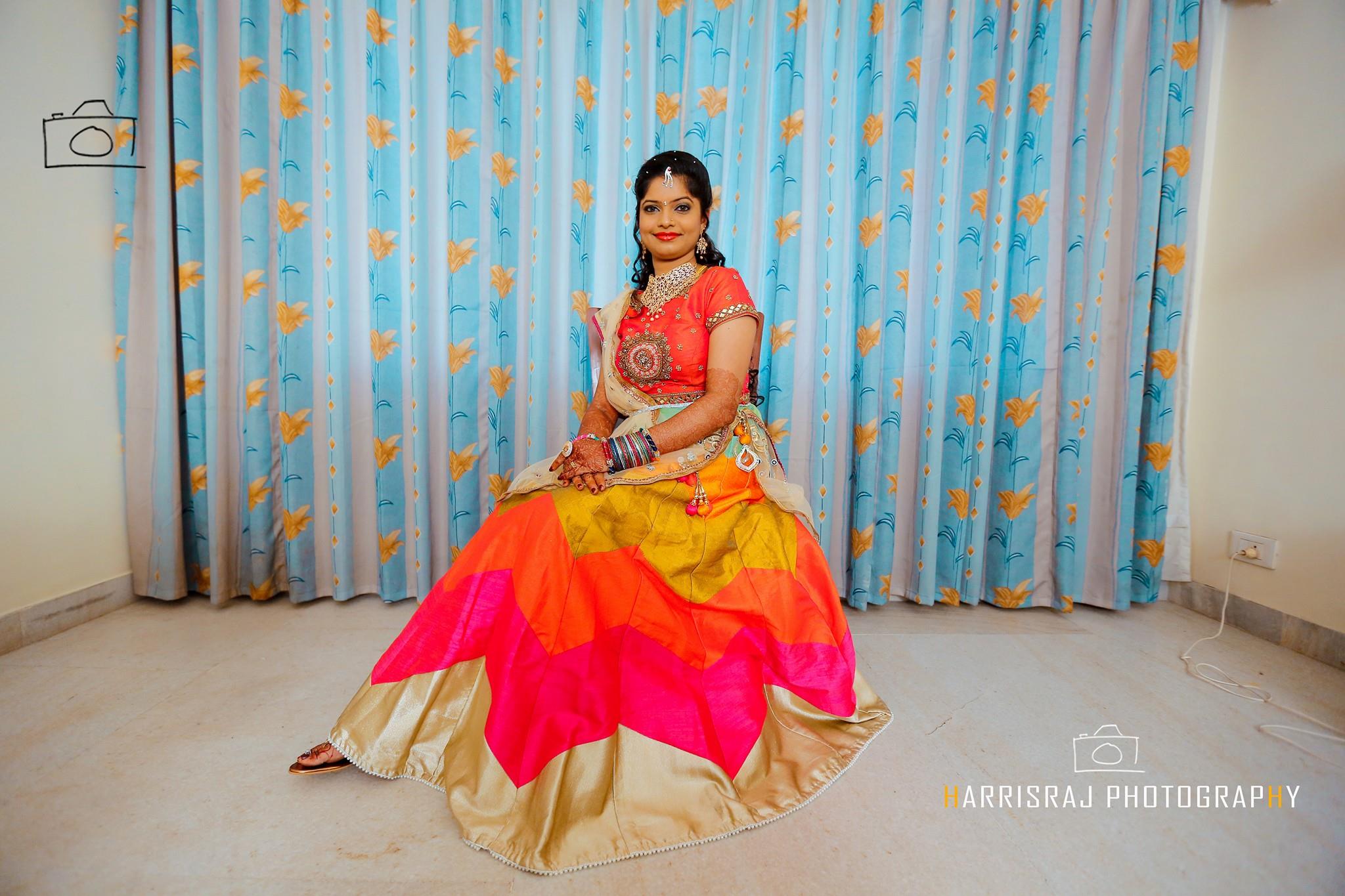 Multi color wedding lehnga