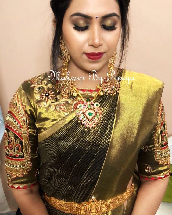 traditional Bridal silksaree with grand blouse
