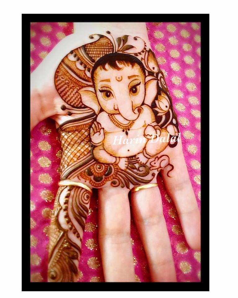 Cute Ganesha Arabic mehndi