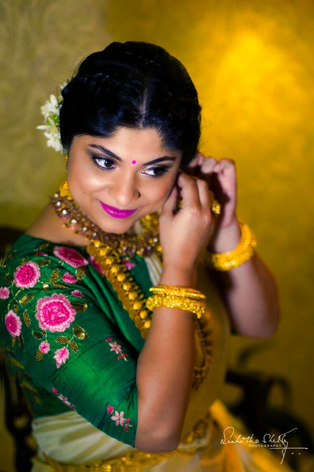 Alluring bridal beauty with colors
