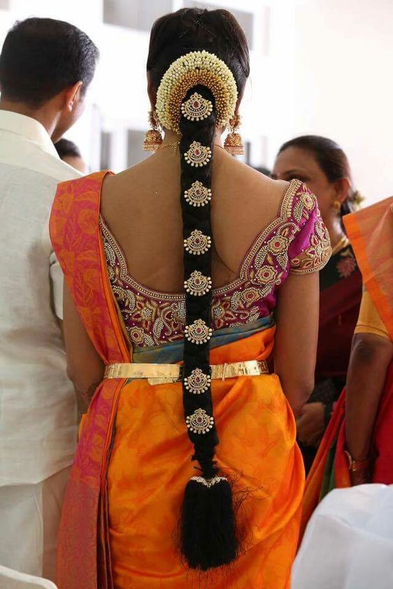 Bridal Jadai hairstyle with Dollars