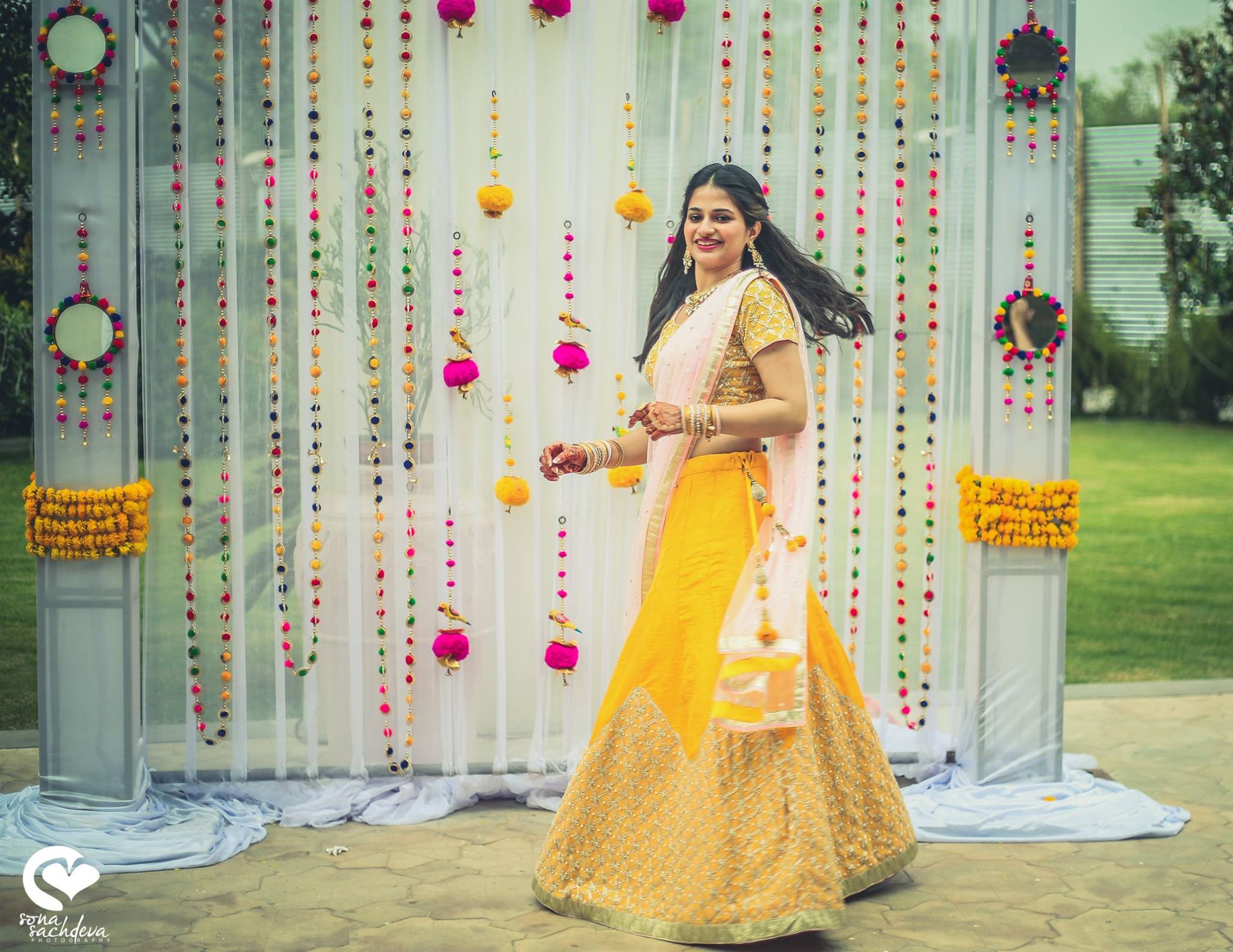 Yellow with Pink Lehnga