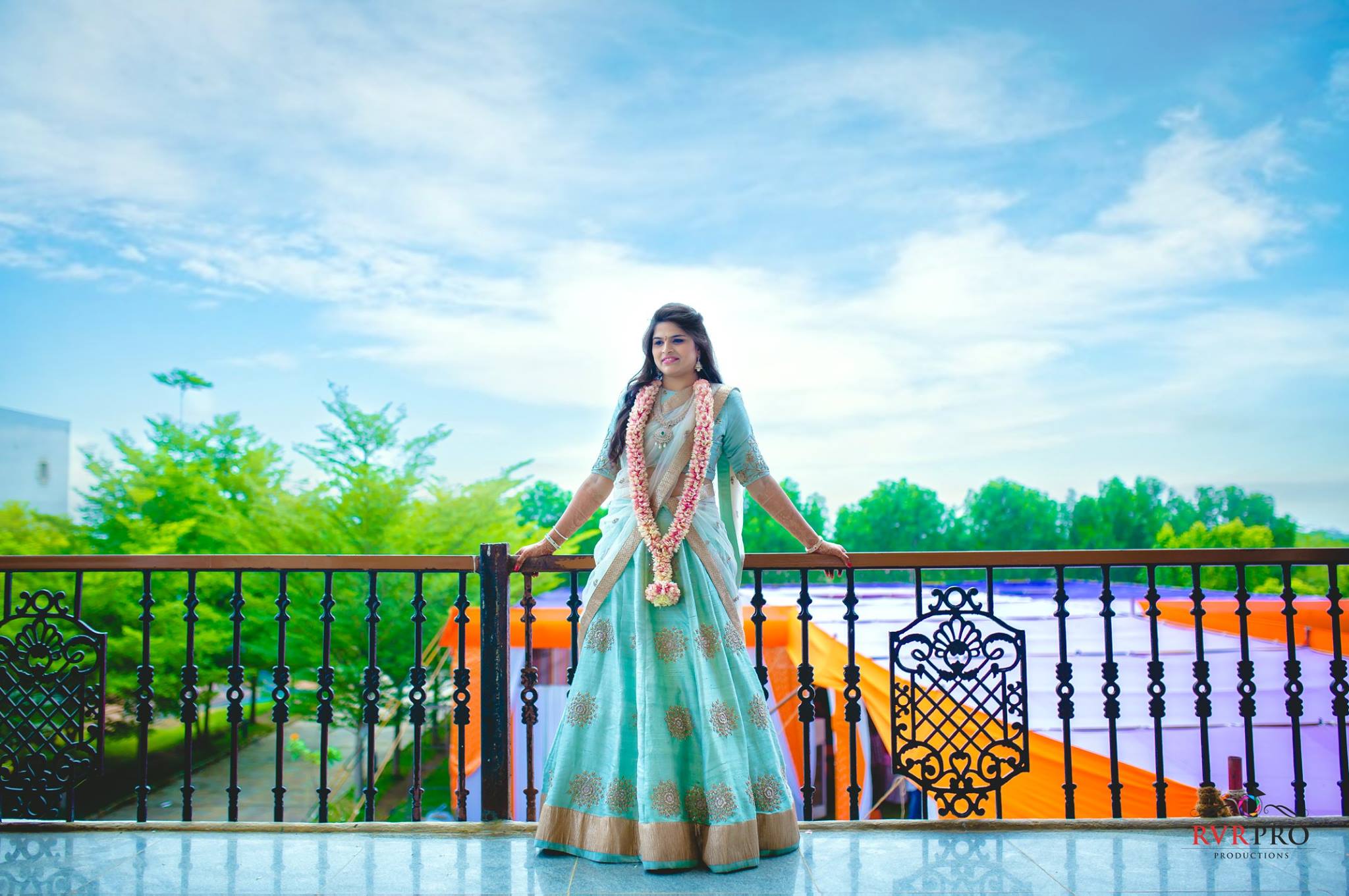 Blue with Golden lehnga