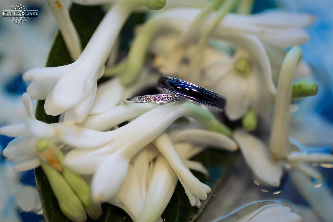 Blue and diamond Wedding Ring