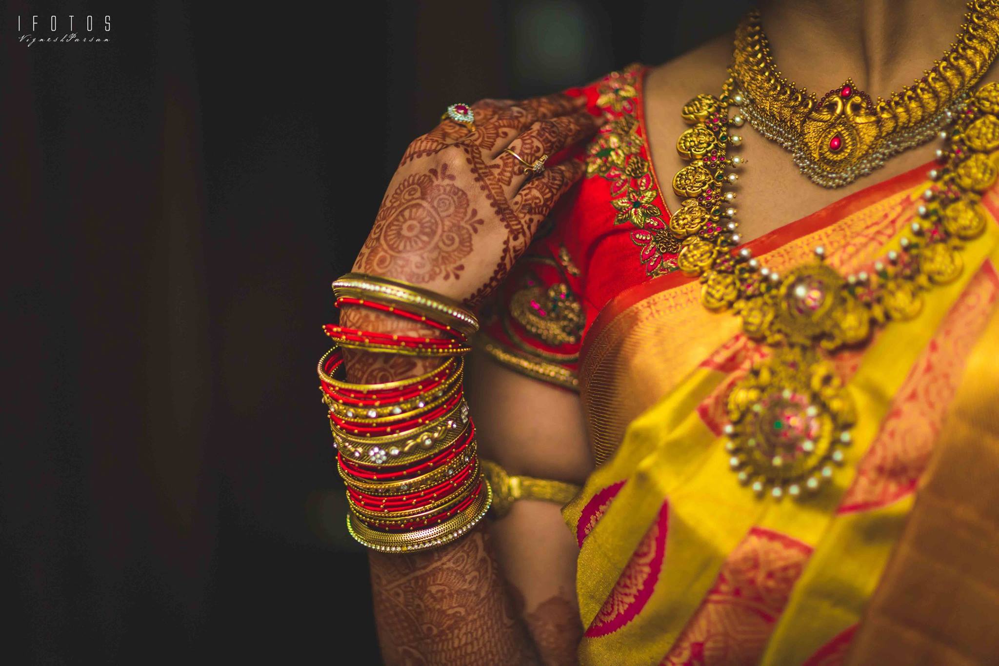 Yellow Red Bridal Bangle