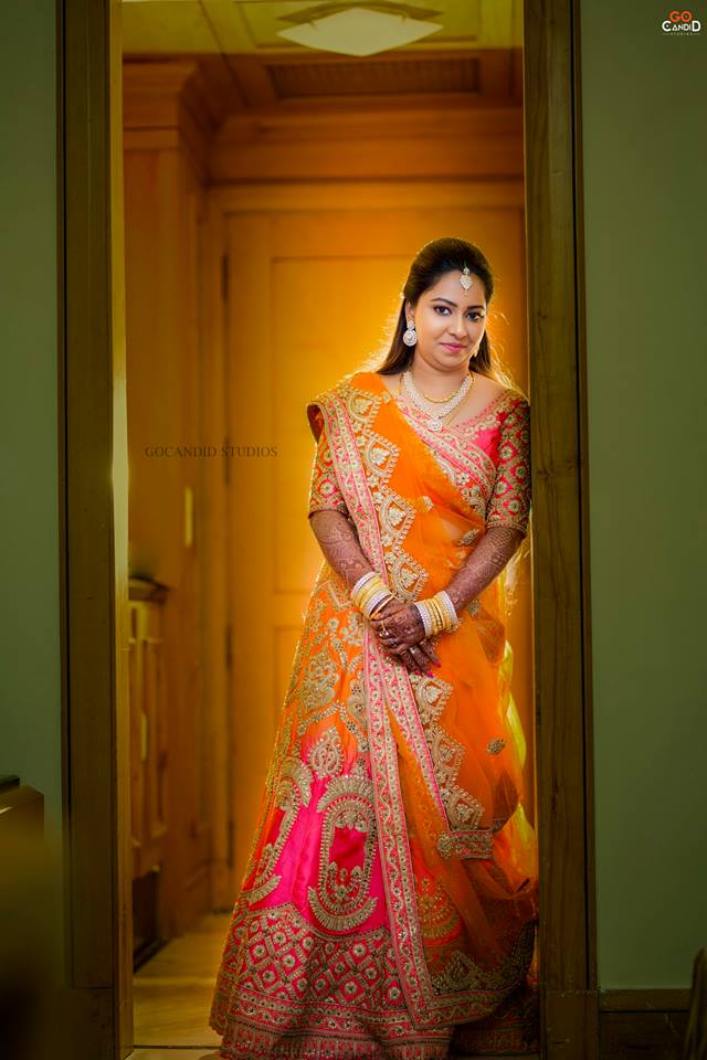 Orange with Pink Lehnga 