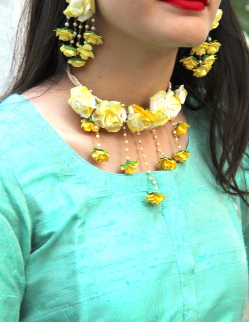 Haldi Neck flower jewelry