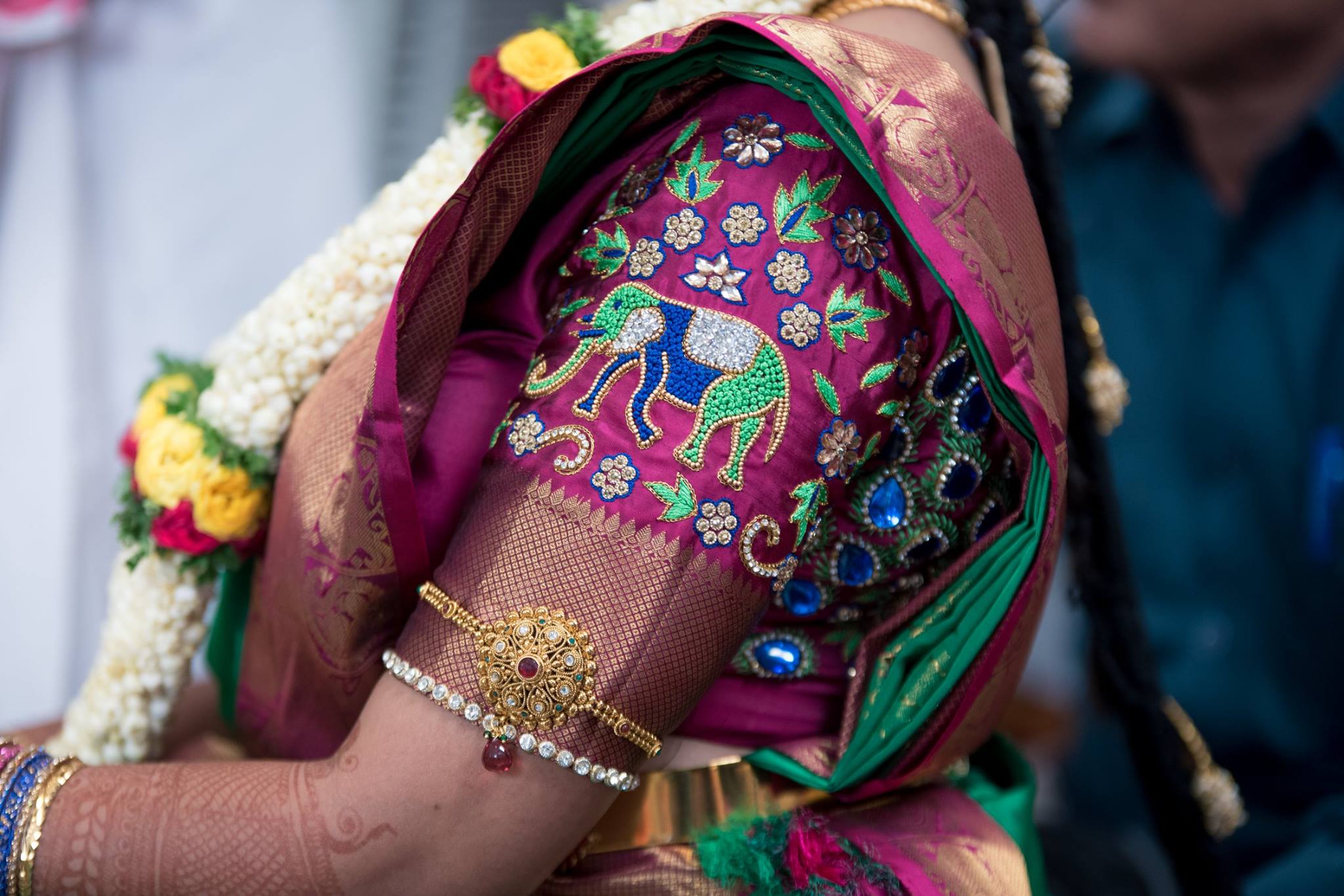 Elephant Bead work Bridal blouse