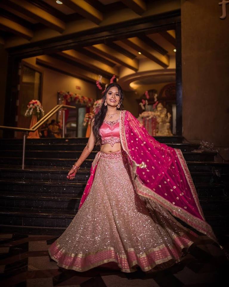 Glittering Pink Lehnga