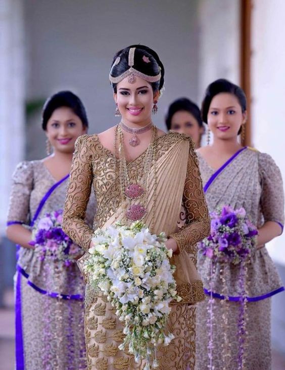 Designer saree for a golden bride