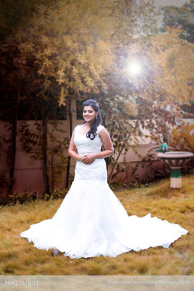 White Long Christian Bridal Gown