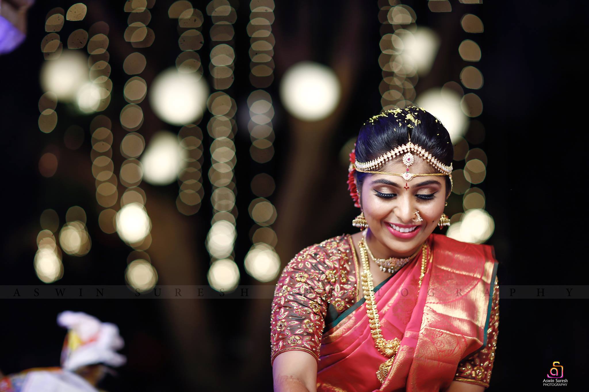 Floweral aari work design in green blouse